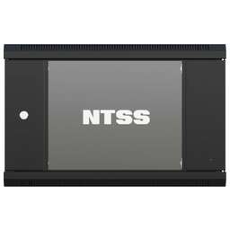 NTSS Шкаф коммутационный -W9U6045GS-BL -W9U6045GS-BL настенный, стеклянная передняя дверь, 9U, 570x370x450 мм
