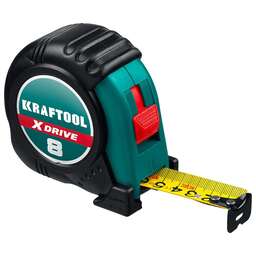 KRAFTOOL X-Drive, 8 м х 25 мм, рулетка (34122-08)
