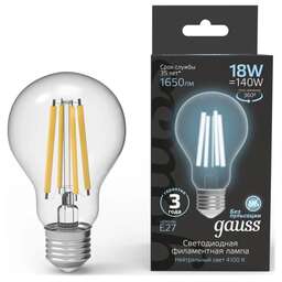 GAUSS Лампа филам. Filament 18Вт цок.:E27 груша 220B св.свеч.бел.нейт. (упак.:10шт) (102902218)