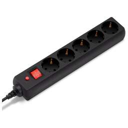 BURO 500SH-1.8-B 1.8м 5 розеток черный
