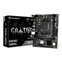 MAXSUN Материнская плата MS-B450M GAMING WIFI B450, AM4, 2*DDR4, 1*PCIEx16, 1*PCIEx1, 1*M.2, 6*USB3.2 Gen1, 4*USB2.0, 2*SATA3.0, 1G, DP, HDMI, M-ATX, RTL