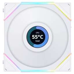 LIAN-LI Вентилятор Lian Li Uni Fan TL 120 LCD 3шт, 120мм, 7-pin, 1900об/мин, 27 дБ, ARGB, белый, Ret [g99.12tllcd3w.00]