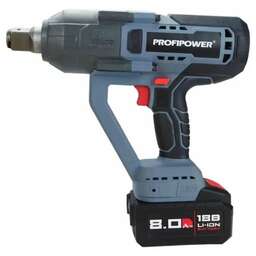 PROFIPOWER Аккумуляторный бесщеточный ударный гайковерт T-2500N (18В,Li-ion-1шт, 8.0Ач, 2500Нм, З/У, в кейсе)