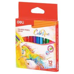 DELI Карандаши цв. EC00400 ColoRun трехгран. тополь 12цв. коробка/европод
