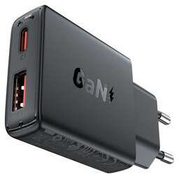 ACEFAST Мини PD30W GaN зарядное устройство с одним USB-С портом Z7 Multifunctional Pd30W Gan Mini Charger. Цвет: черный