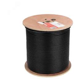 REXANT Кабель витая пара F/UTP, CAT 6, PE, 4PR, 23AWG, OUTDOOR, SOLID, черный, 305м