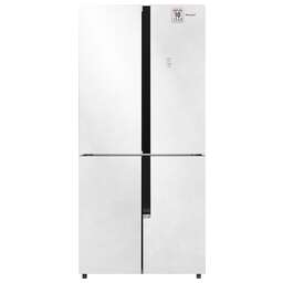 WEISSGAUFF Холодильник WCD 450 White Rock Glass NoFrost Inverter 3-хкамерн. белый инвертер