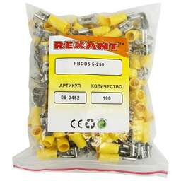 REXANT Клемма плоская изолированная РПи-О 6.0-(6.3)/РпИо 6.0-7.5 гнездо 6.6 мм + штекер - 6.3 мм 4-6 мм²