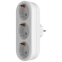DEFENDER (99109) TG-01 3 розетки, заземление, белый