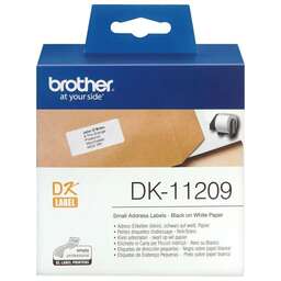 BROTHER Картридж DK11209, черный шрифт, белый фон, DK11209