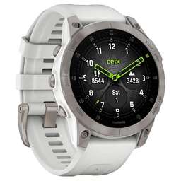 GARMIN Смарт-часы Epix Gen 2 Sapphire 33.02мм 1.3" AMOLED корп.титан рем.белый (010-02582-21)