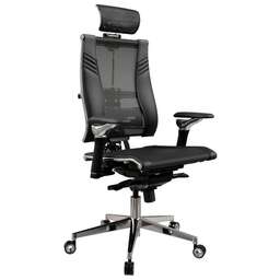 МЕТТА Кресло руководителя Yoga Spine Triumph L2 (M06), сетка/экокожа, до 150кг, синхромеханизм, регулируемые 6D подлокотники, черный