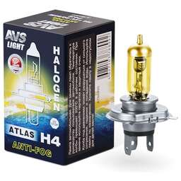 AVS Галогенная лампа /ATLAS ANTI-FOG/BOX желтый H4.12V.60/55W.коробка 1шт