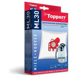TOPPERR ML 30 Пылесборник синтетический для пылесоса Miele, Hoover (Тип HR30, J/M/N/F/G), 4 шт.в ед. (R)