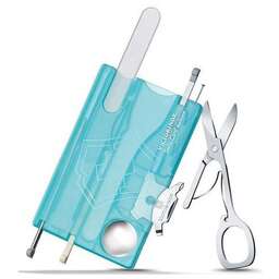 VICTORINOX Швейцарская карта SwissCard Nailcare, бирюзовый полупрозрачный, коробка подарочная [0.7240.t21]