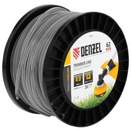 DENZEL Леска для триммера двухкомпонентная квадрат, 4,0мм х 62м, на DIN катушке EXTRA CORD 96821