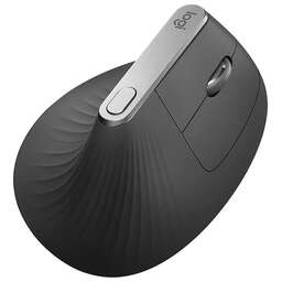 LOGITECH Мышь беспроводная MX Vertical, Bluetooth/Радио, вертикальная, оптическая, USB, 4000dpi, черный и серебристый [910-005449]
