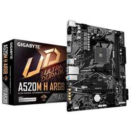 GIGABYTE Материнская плата A520M H ARGB A520, AM4, 2*DDR4, 1*PCIEx16, 1*PCIEx1, 1*M.2, 6*USB3.2Gen1, 6*USB2.0, 4*SATA3.0, 1G, DP, HDMI, M-ATX, RTL