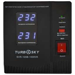 TURBOSKY Стабилизатор напряжения AVR-1500VA 1.5кВА однофазный черный