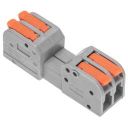 REXANT Клемма СМК 222-422R проходная разъемная 2 полюса серая 0,2-2,5/4мм² (блистер 5 шт/уп)