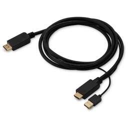 BURO Кабель аудио-видео HDMI (m) - DisplayPort (m) , 2м, GOLD, черный [hdmi-dp-2m]