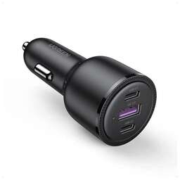 UGREEN Зарядное устройство для автомобиля CD239 (20467) 2*USB-C PD+USB-A 69W Car Charger 69W Max. Цвет: черный