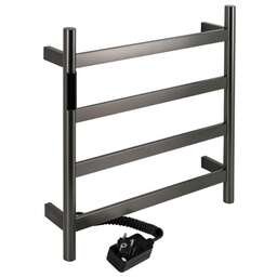 KRAFTTE - Полотенцесушитель электрический, 475 х 505 х 90 мм, лесенка 4 перекладины, 75 Вт, из нержавеющей стали, сенсорное управление с таймером до 24 часов, цвет ГРАФИТ. 44040