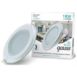 GAUSS Светильник 947111218 4000K цв.св.:белый нейтральный белый