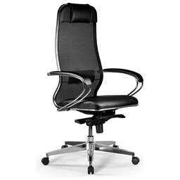 МЕТТА Кресло Comfort S Infinity Easy Clean, на колесиках, сетка/эко.кожа, 1шт. в комплекте черный/черный [z509325745]