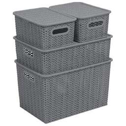 VIOLET Вязь 7,5л с крышкой серая 532118