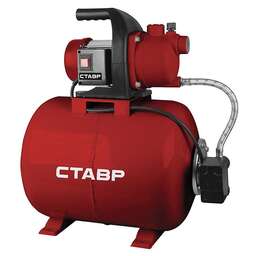 STAVR Насосная станция 50л, 1200Вт, СТАВР НС-1200/50, СЕРАЯ, глубина 8м, напор 40м, 63,3л/мин, 1,4-2,4 бар,кабель 1,5м,выход 1",два манометра,автомат,защита