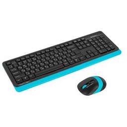 A4TECH Комплект (клавиатура+мышь) Fstyler FG1010, USB, беспроводной, черный и синий [fg1010 blue]