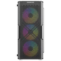 POWERCASE Корпус Mistral T4B, Tempered Glass, 4x 120mm 5-color fan, чёрный, ATX (CMITB-L4)