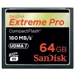 SANDISK Карта памяти CF Extreme Pro 64 ГБ, 160 МБ/с, SDCFXPS-064G-X46, 1 шт