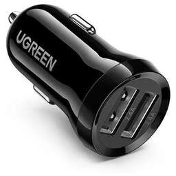 UGREEN Автомобильное зарядное устройство ED018, 2xUSB-A, 24Вт, 2.4A, черный [50875_]