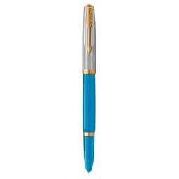 PARKER Ручка перьев. 51 Premium (CW2169078) Turquoise GT F ст.нерж. подар.кор