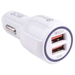 AVS UC-123, 1 QC USB/1 USB, 3.0 А, 30 Вт (A07158S)