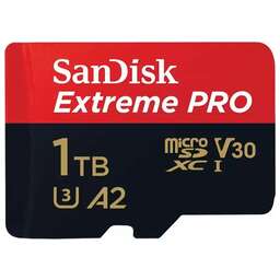 SANDISK Карта памяти Extreme Pro microSD UHS I Card 1TB for 4K Video on Smartphones Action Cams & Drones 200MB/s Read, 140MB/s Write