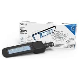 GAUSS Светильник консольный Qplus 629535330 30Вт ламп.:45шт черный