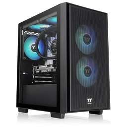 THERMALTAKE Корпус Versa H16 TG ARGB черный без БП mATX 4x120mm 2x140mm 1xUSB2.0 2xUSB3.0 audio bott PSU