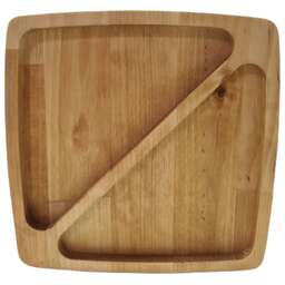 РОССИЯ 370721m Менажница "Квадрат, 2 секции" 17х17х1,8 см, массив берёзы, покрыта маслом