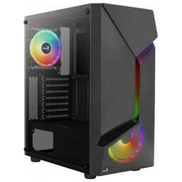 AEROCOOL Корпус MidiTower SCAPE-G-BK-V2 black (ATX, без БП, FRGB, USB2.0+USB3.2) (4711099471546)