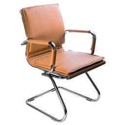 БЮРОКРАТ Кресло Ch-993-Low-V, на полозьях, экокожа, светло-коричневый [ch-993-low-v/camel]