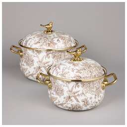 AGNESS НАБОР КАСТРЮЛЬ ЭМАЛИРОВАННЫХ СЕРИЯ "ROYAL GARDEN", 4ПР. 2,1Л И 3,8Л 950-601