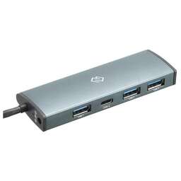 DIGMA Разветвитель USB-C HUB-3U3.0C-UC-G 4порт. серый (HUB-3U3.0С-UC-G)