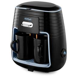 KITFORT Кофеварка КТ-7447, капельная, черный / голубой
