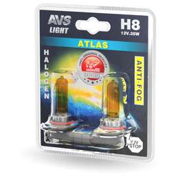 AVS Галогенная лампа /ATLAS ANTI-FOG/желтый H8.12V.35W.блистер 2шт