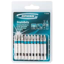 GROSS Набор бит PH2х50, сталь S2, 10 шт. 11335
