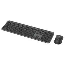 LOGITECH Комплект (клавиатура+мышь) MK950, USB, беспроводной, с гравировкой, черный [920-012500]