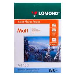 LOMOND 0102014 Матовая бумага 1х A4, 180г/м2, 50 листов
